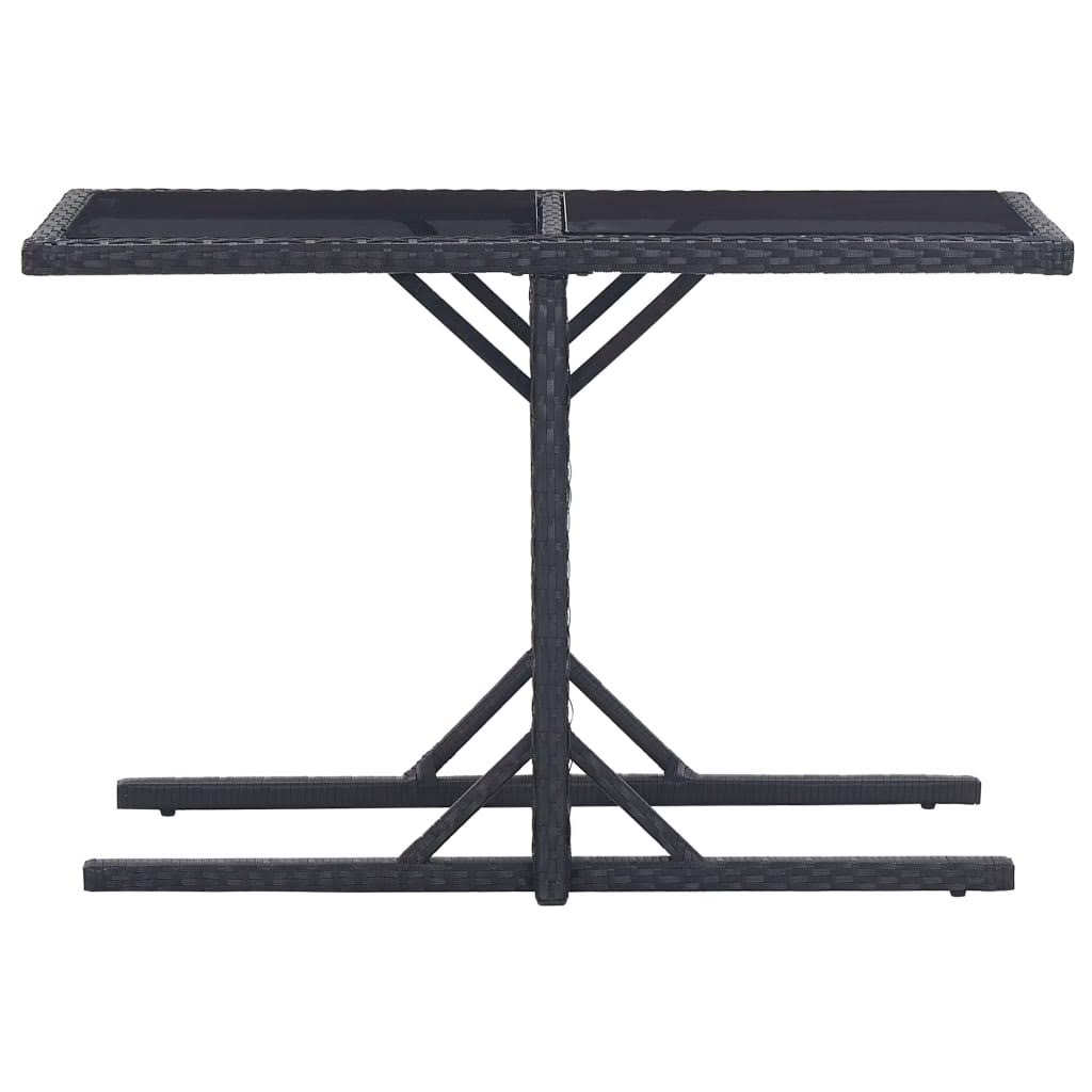 Anthracite Poly Rattan and Solid Acacia Wood Garden Table U705