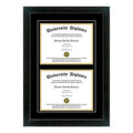 Double Diploma Frame with Double Matting for 17x22 x 14x22 Tall Diploma with Black 1.5x22 Frame E706899