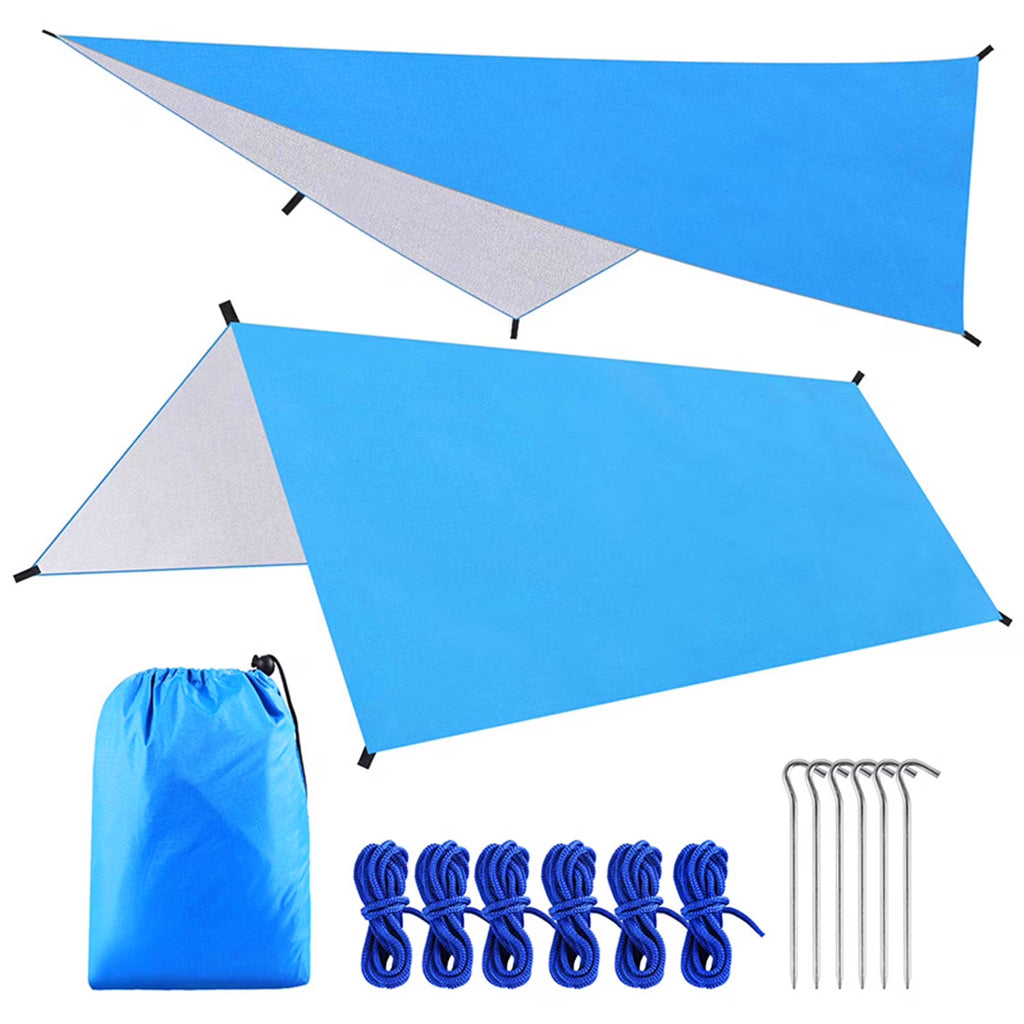 9.8ft Waterproof Camping Tarp Hammock Sunshade Rain Shelter Tarpaulin Canopy E274