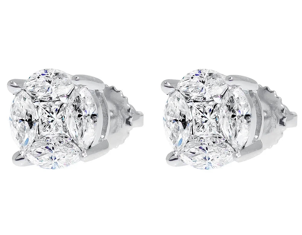 1.0 CT Diamond Stud Earrings 14K Yellow/Rose/White Gold Z22167