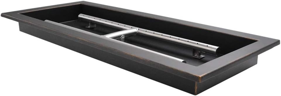 Black Dual Burner Fire Pit Pan and Burner C32919