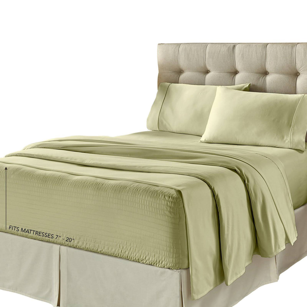 500 Thread Count 4 Piece Bed Sheet Set - Sage - California King G321
