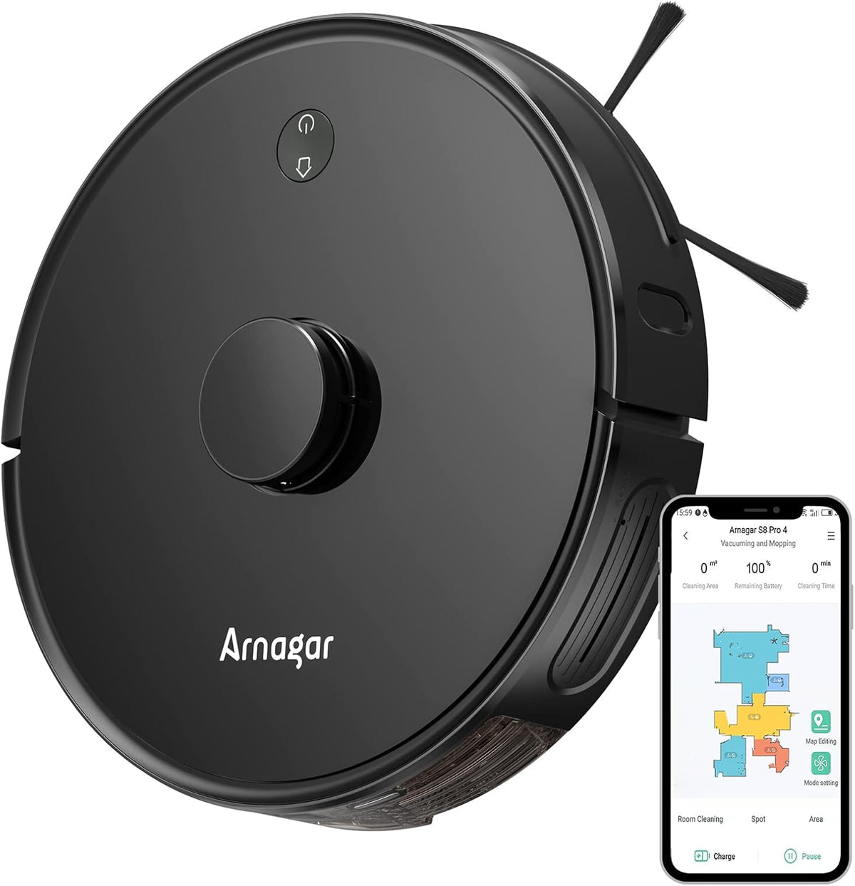 Robot Vacuum and Mop Combo, 3500Pa Suction, 220 Mins Runtime I139