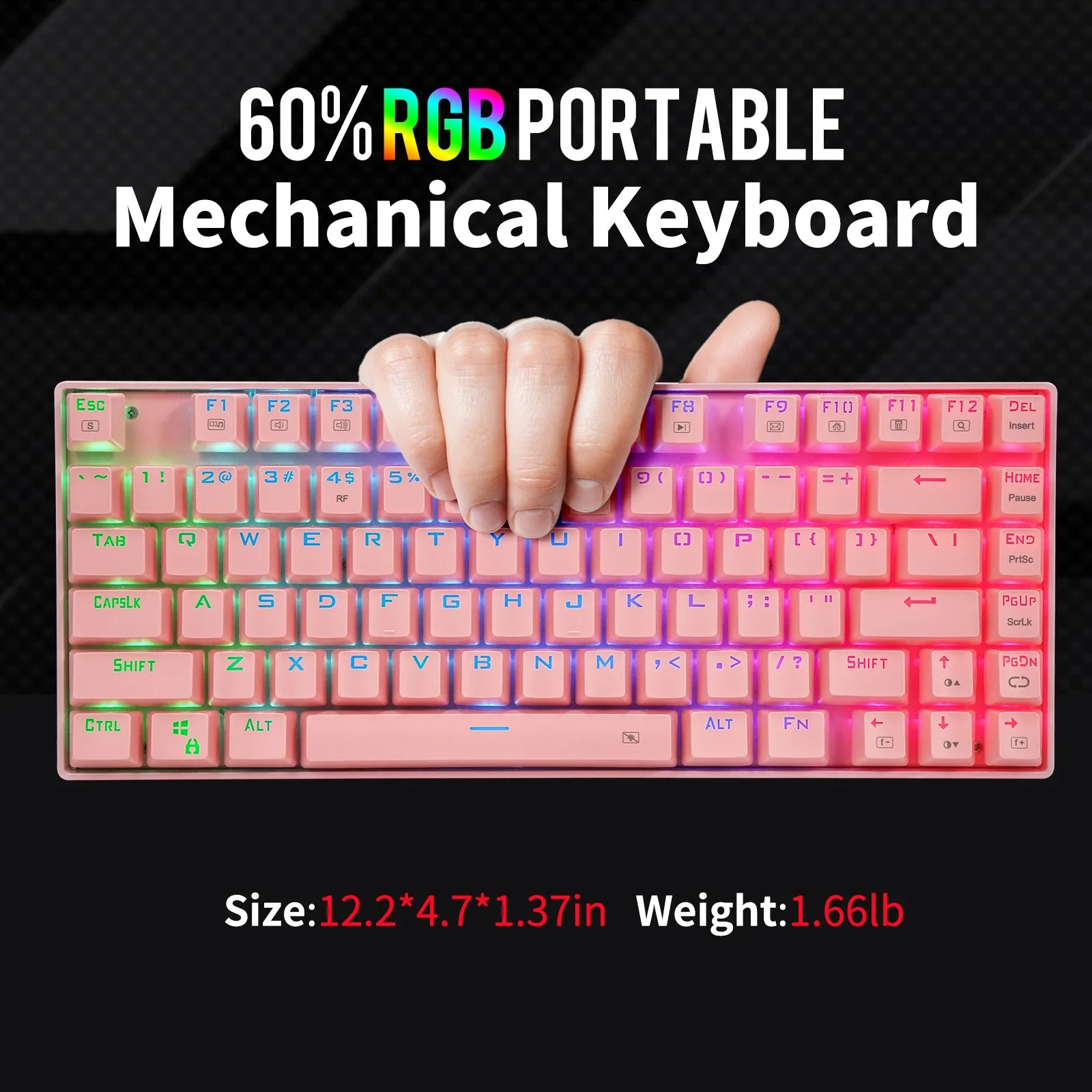 RGB Wireless Mechanical Keyboard with Blue Switches D121422