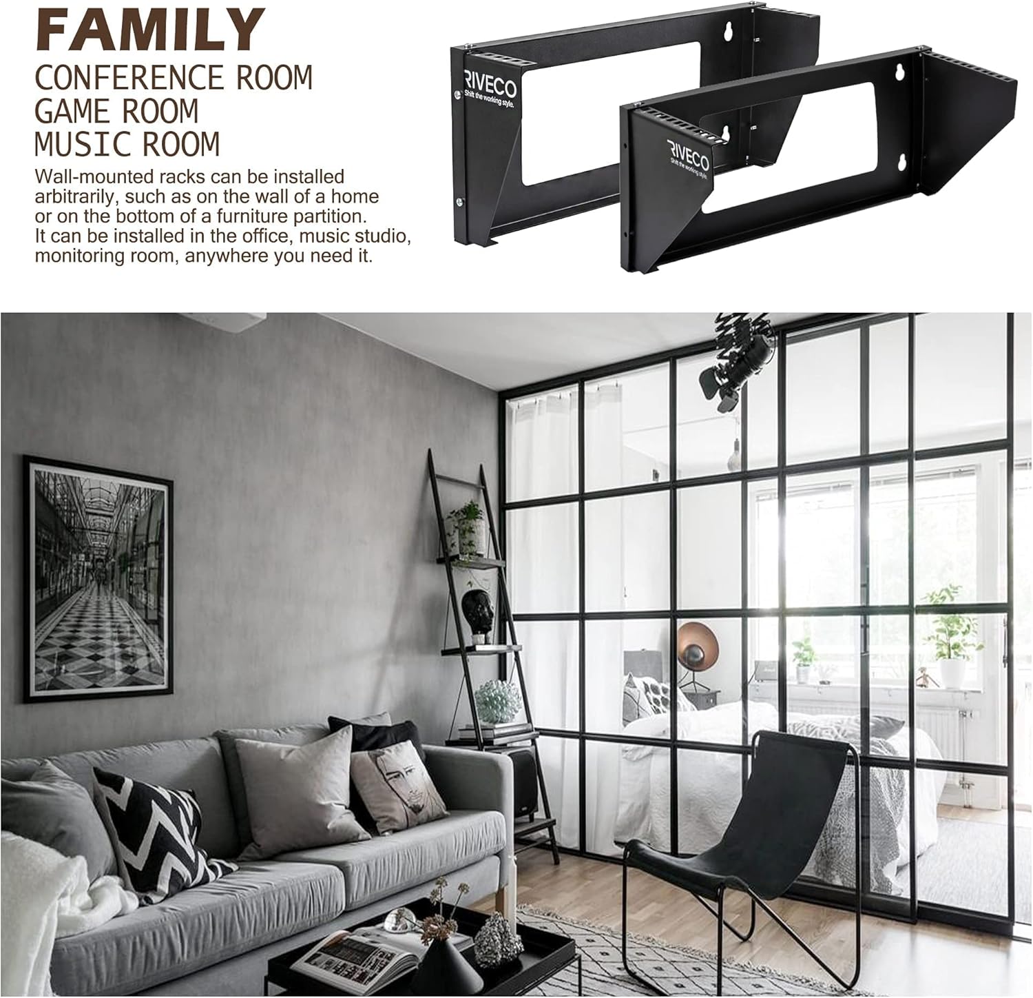 6U Wall Mount Rack Black Q14039