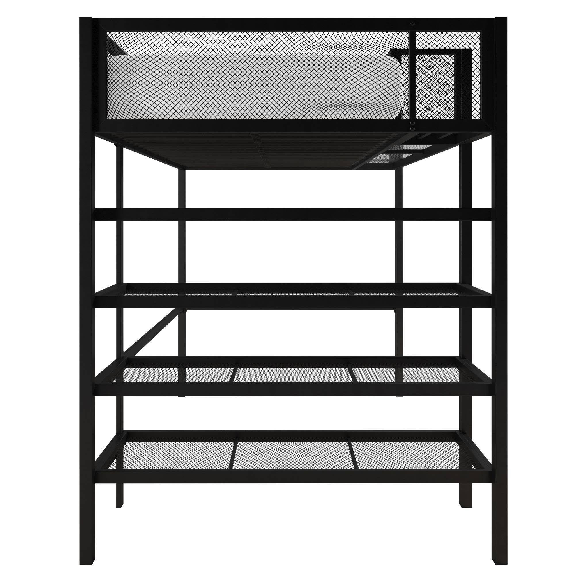Black Metal Storage Loft with Bookcase L71397