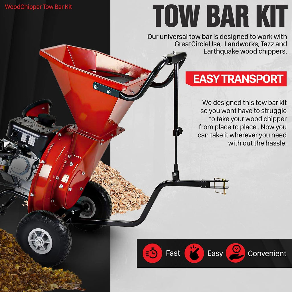 Universal Wood Chipper Shredder Mulcher Tow Bar Kit Heavy Duty Adjustable Accessory I2356