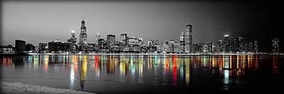 Panoramic Chicago Night Color Pop 48 x 16 K46478