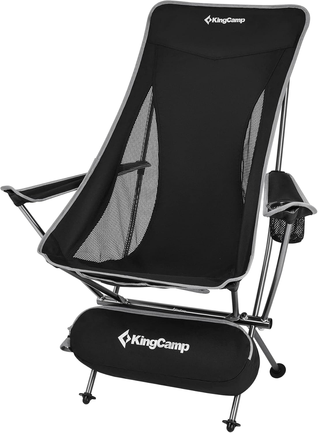 Lightweight Portable Folding Camping Chair with Armrest, High Back, Carry Bag G33666