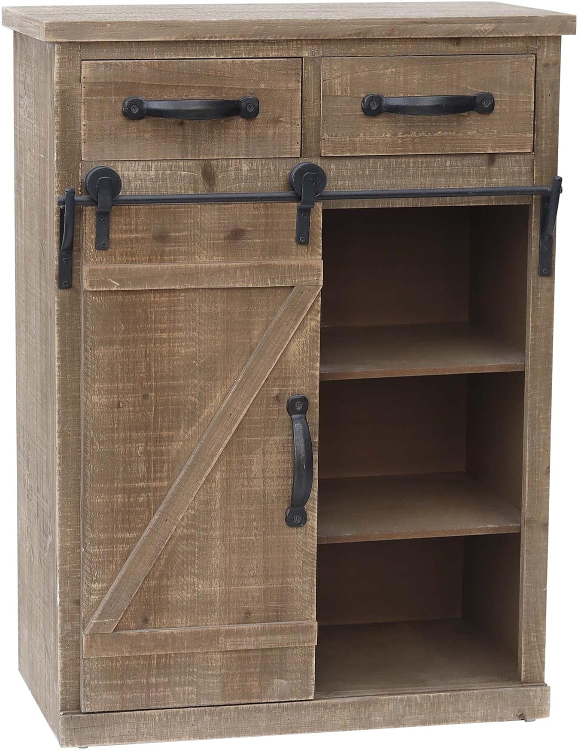Rustic Barn Door Wood End Table Console Cabinet B99962