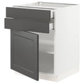 White Base Cabinet with Door and 2 Drawers L397