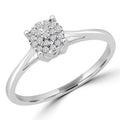 0.1 CTW Round Diamond Cluster Engagement Ring in 10K White Gold U9836