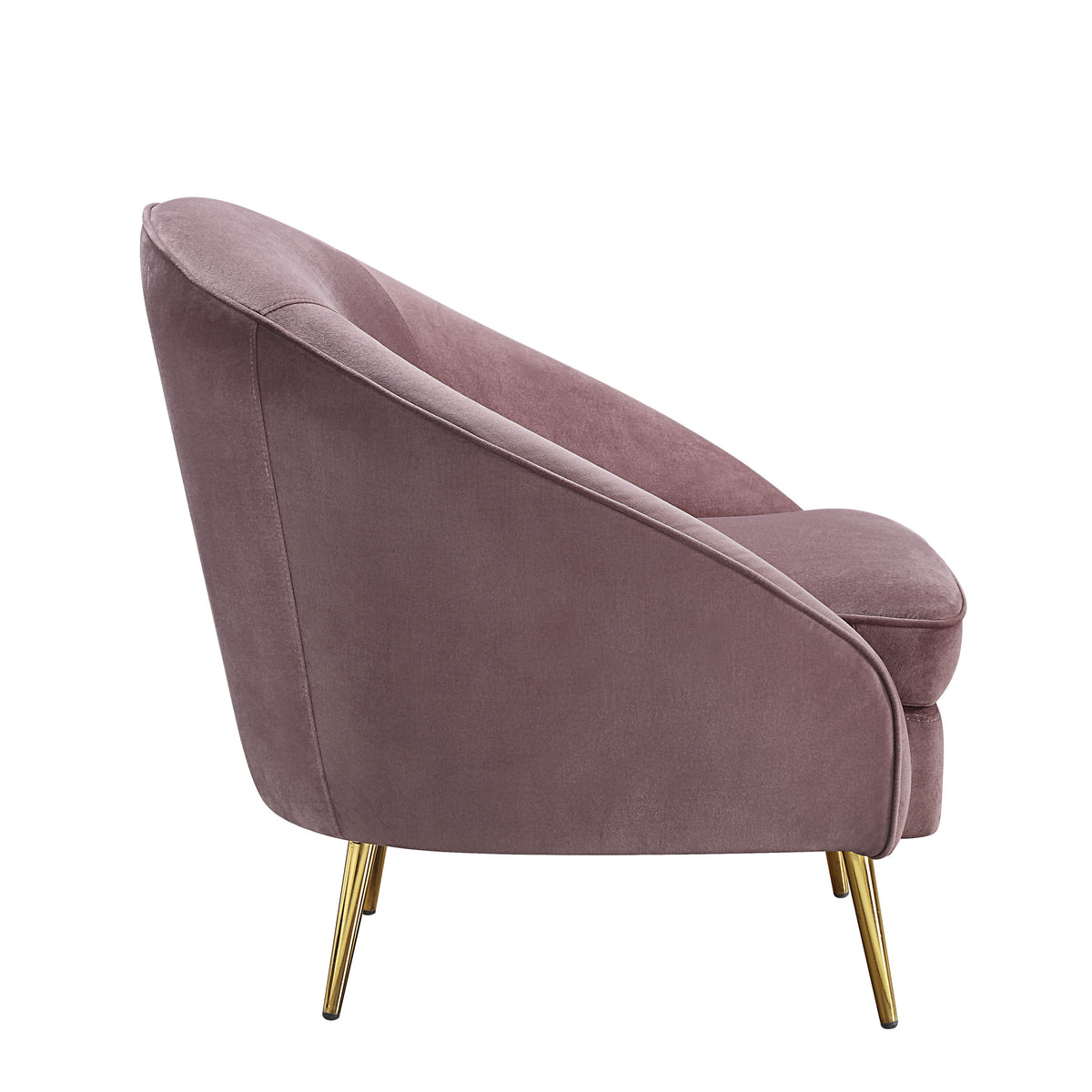 Pink Velvet 3pc Sofa with Metal Legs U4769