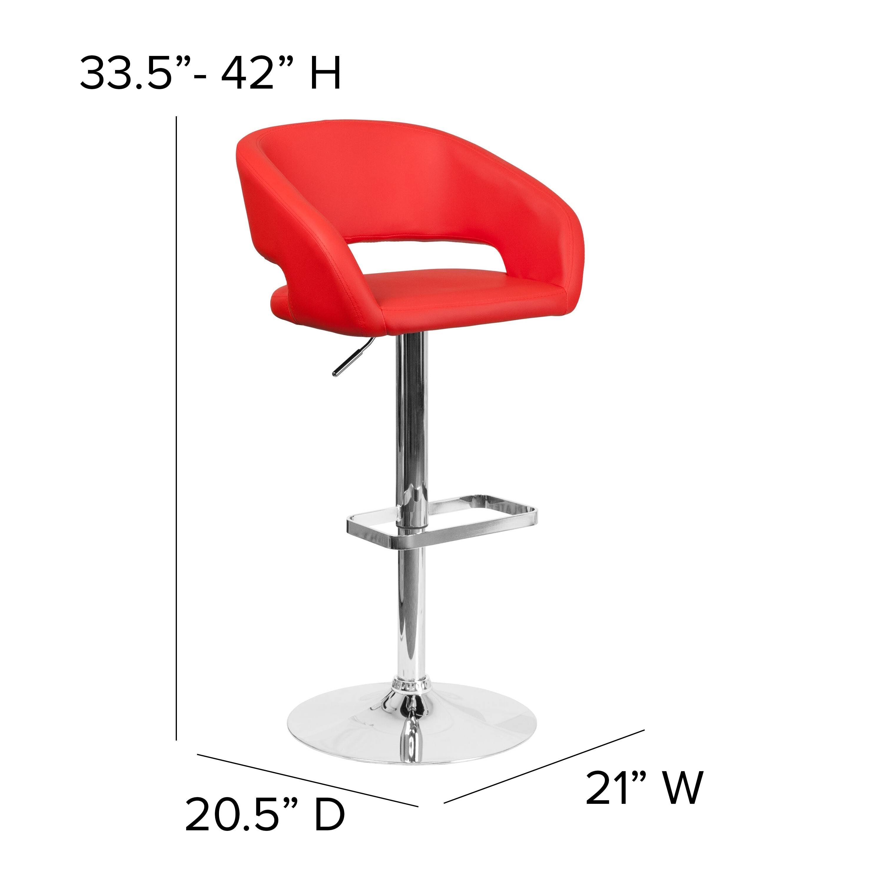 Chrome Base Adjustable Height Bar Stool (Grey Fabric) I5407