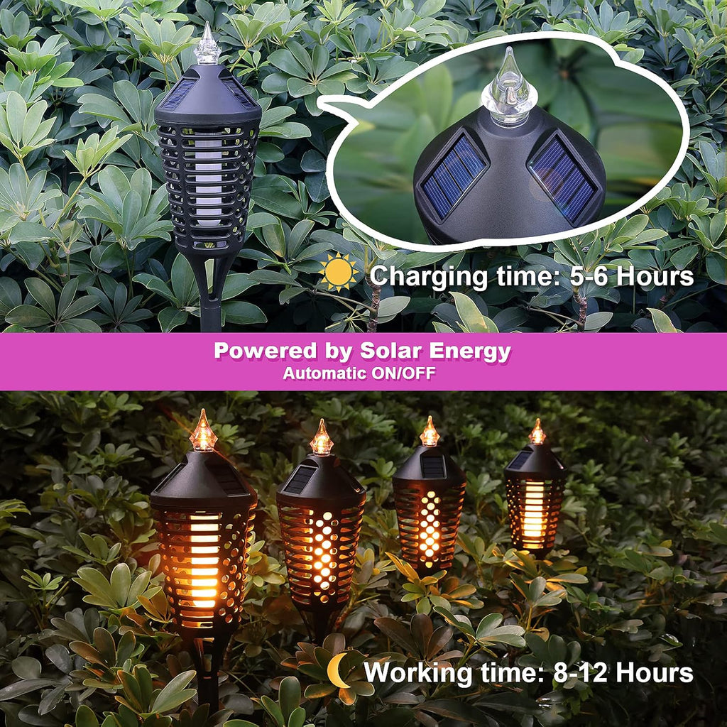4 Pack 40.16 inch Solar Torch Lights with Flickering Flame Q5475