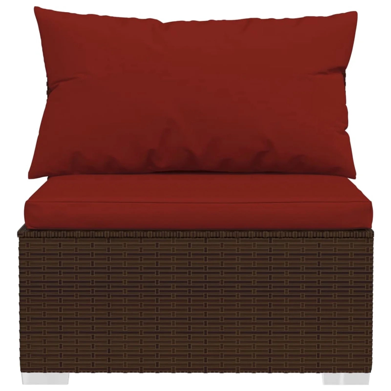 2 Piece Patio Furniture Set with Cushions Poly Rattan Brown I102839