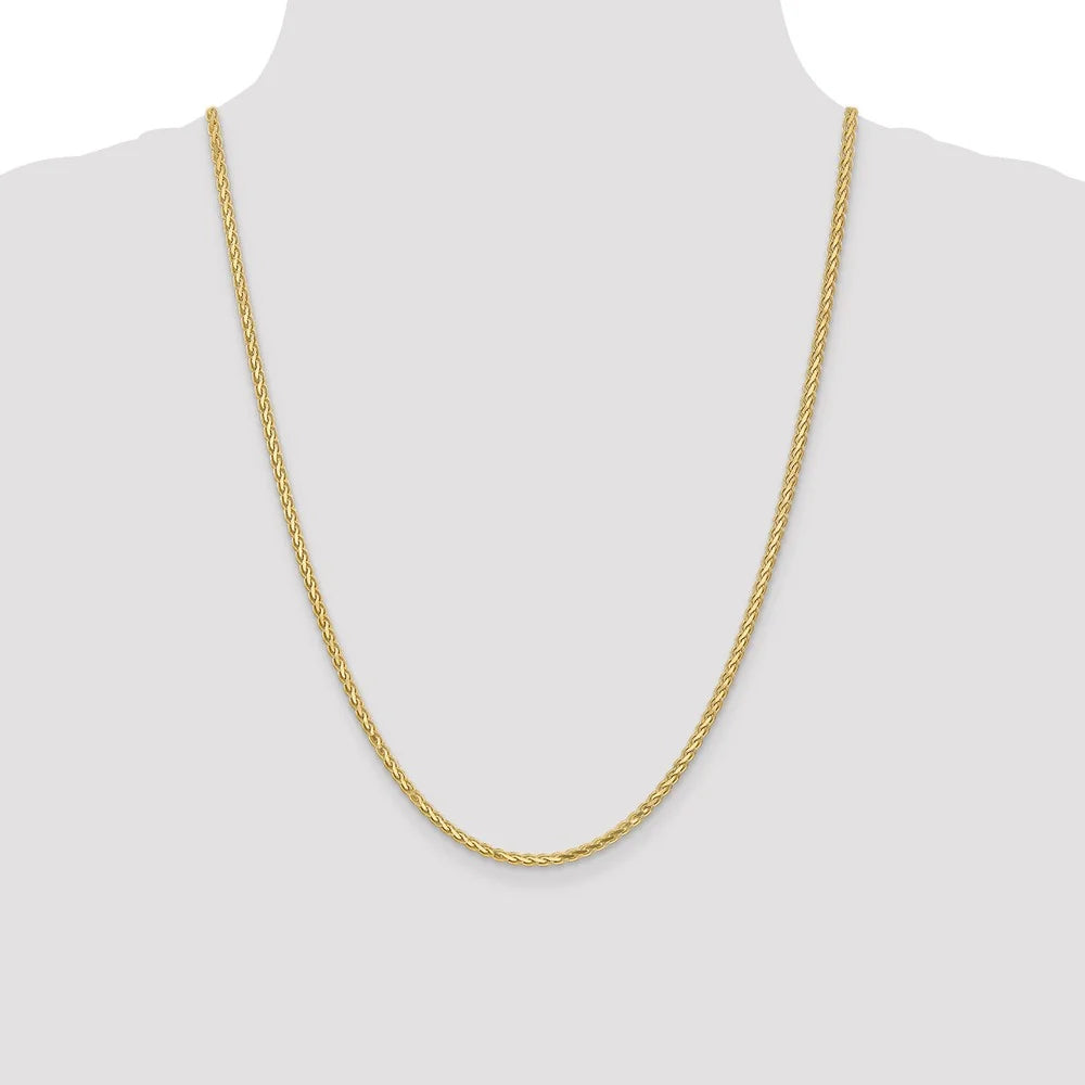 14kt Yellow Gold 24 inch Flat Wheat Chain with Lobster Clasp W6529