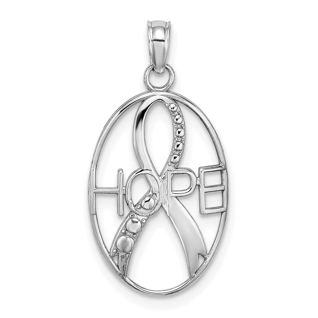 10K White Gold Textured Charm J977
