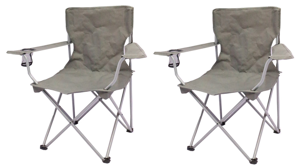Quad Folding Camp Chair 2 Pack with Mesh Cup Holder Y355312