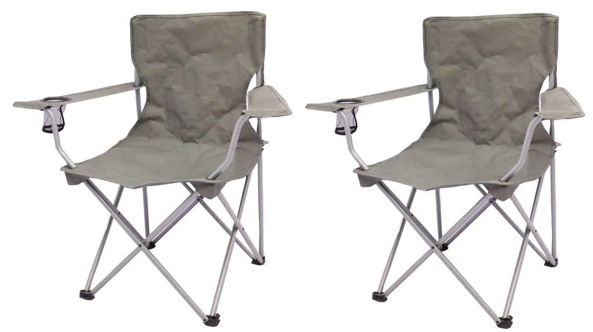 Quad Folding Camp Chair 2 Pack with Mesh Cup Holder Y355312