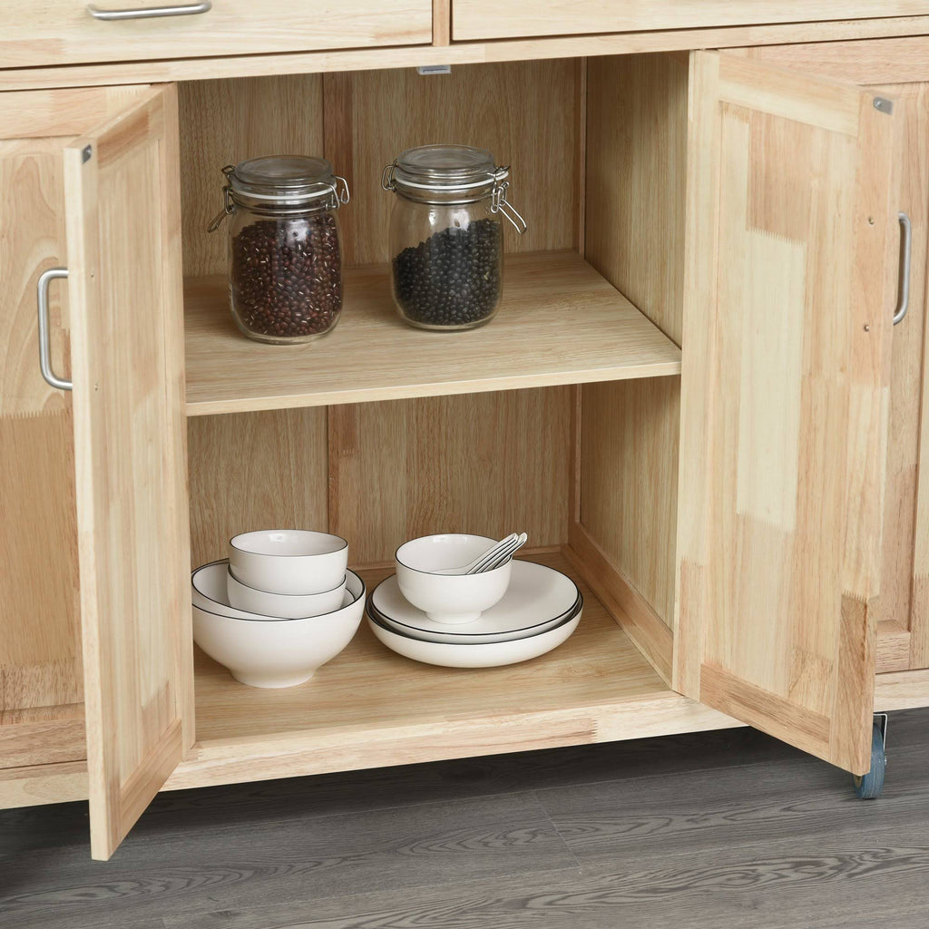 Wooden Rolling Kitchen Island Utility Trolley Storage Cart Q69800