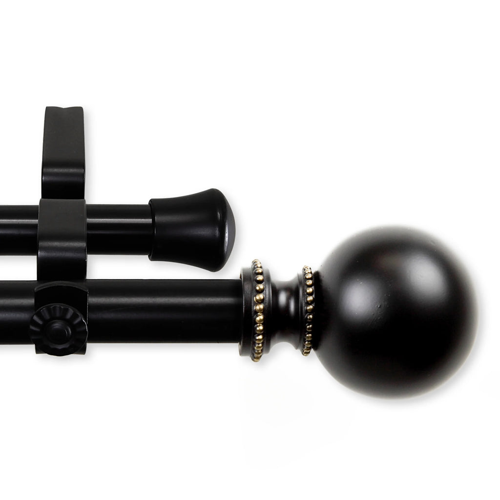 Black Double Curtain Rod, 28-48 in. B661
