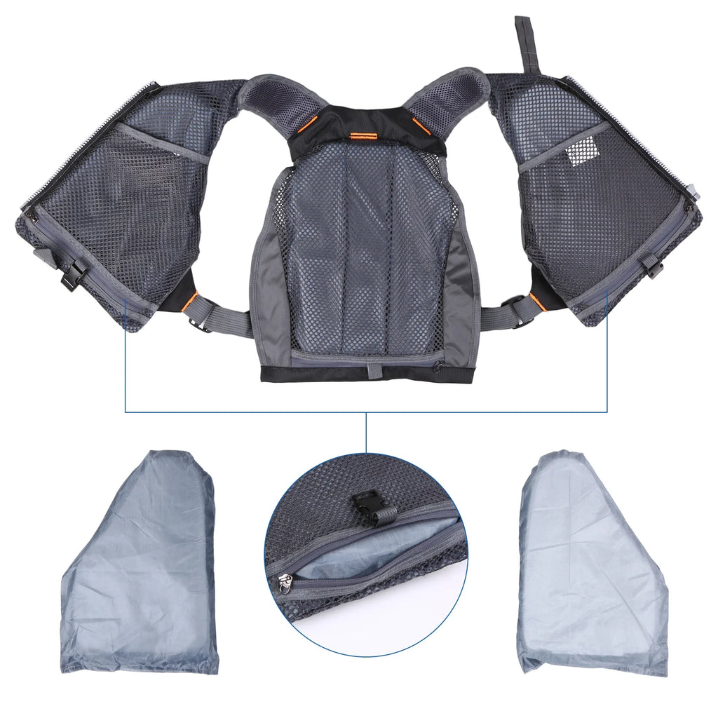 Outdoor Breathable Padded Fishing Life Jacket Swimming Sailing Waistcoat Utility Vest Floatation Device Z845329