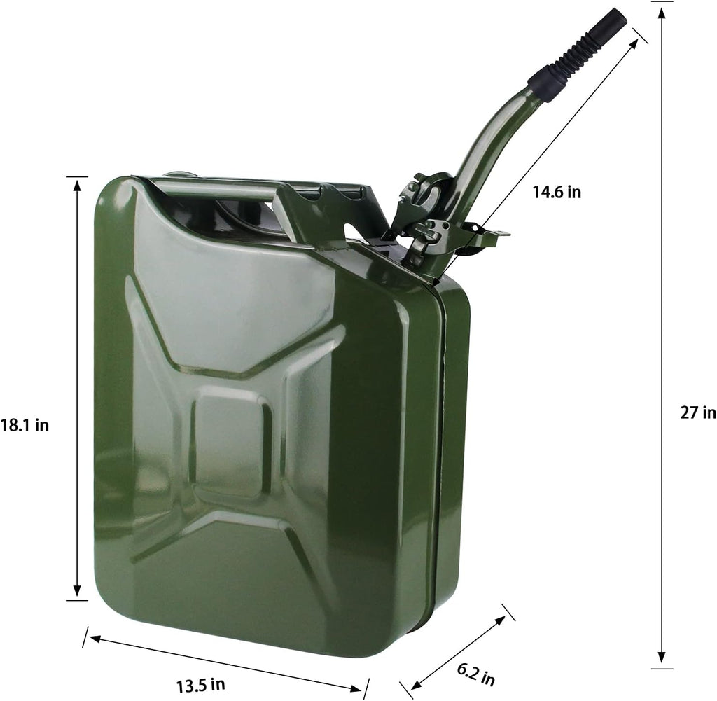 Army Green 20L Steel Gas Can Pack of 2 C4985