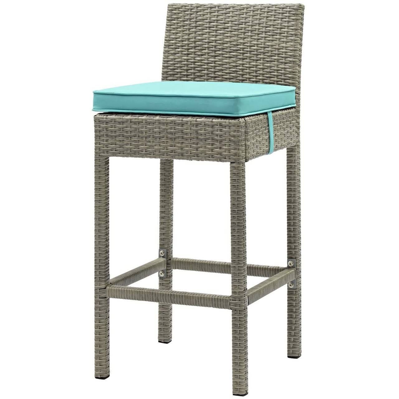 Blue Rattan Wicker Bar Side Stool Chair X791102