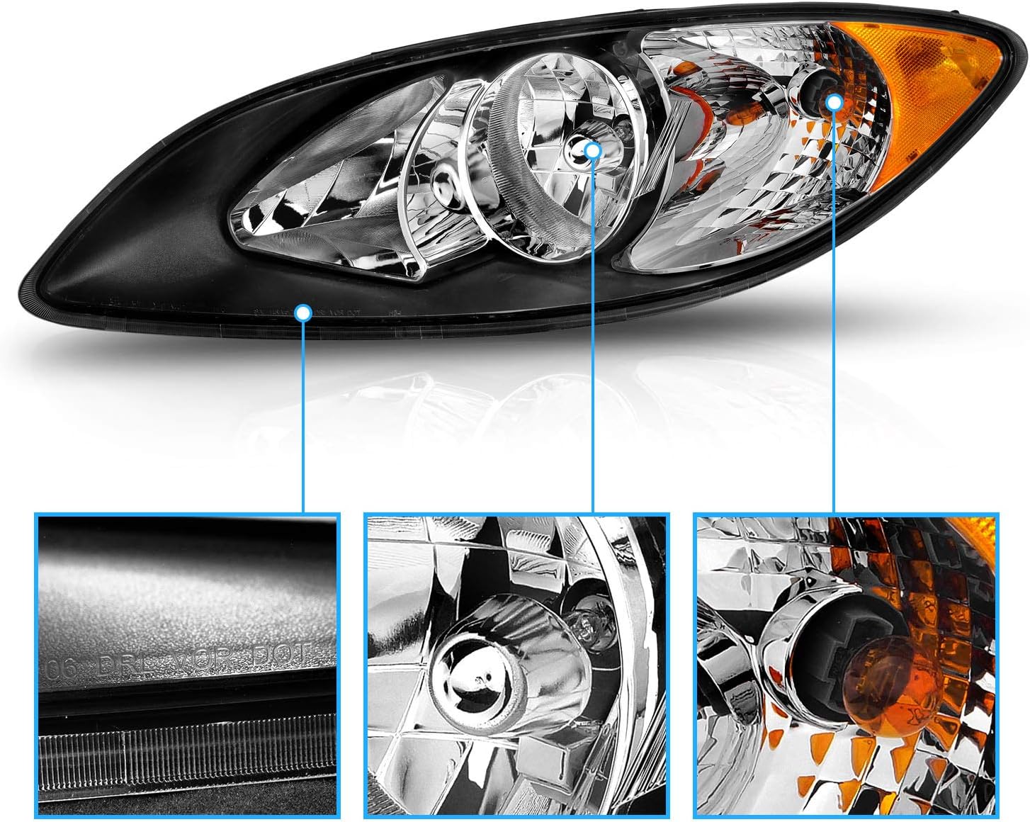 Black Replacement Headlights Set T98787