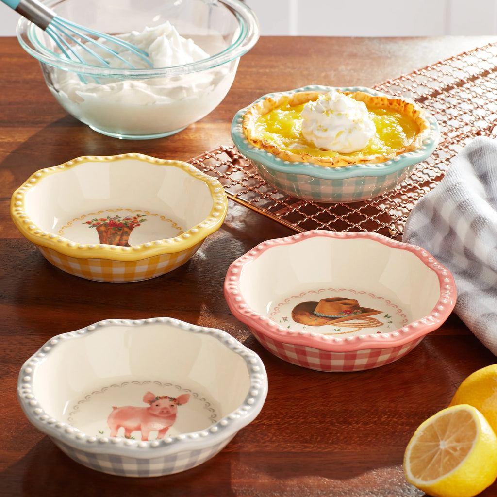 4 Pack Ceramic Pie Pan Set P812