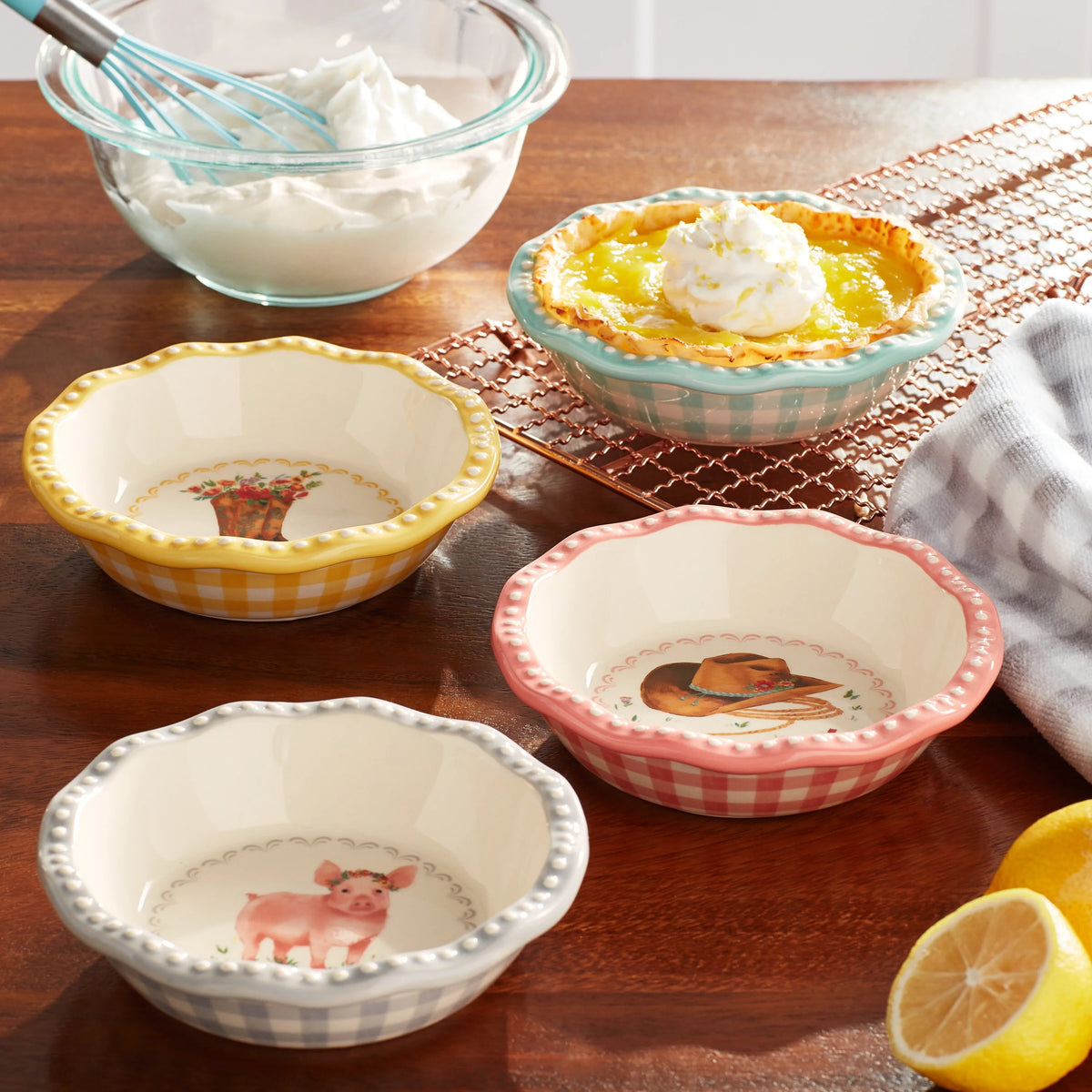 4 Pack Ceramic Pie Pan Set P812
