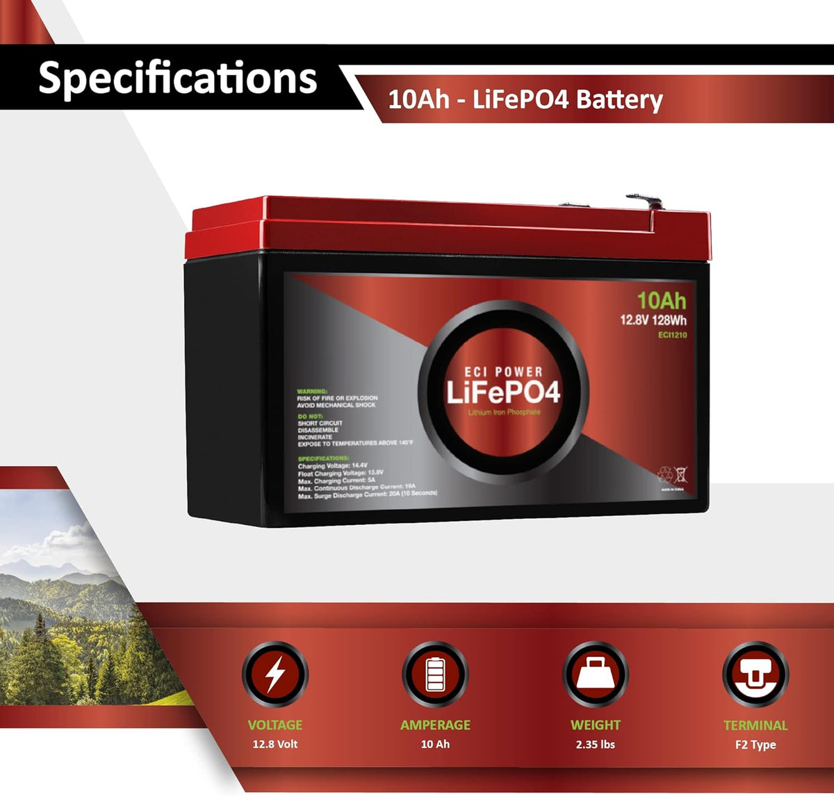 12V 50Ah Lithium LiFePO4 Deep Cycle Rechargeable Battery N43298