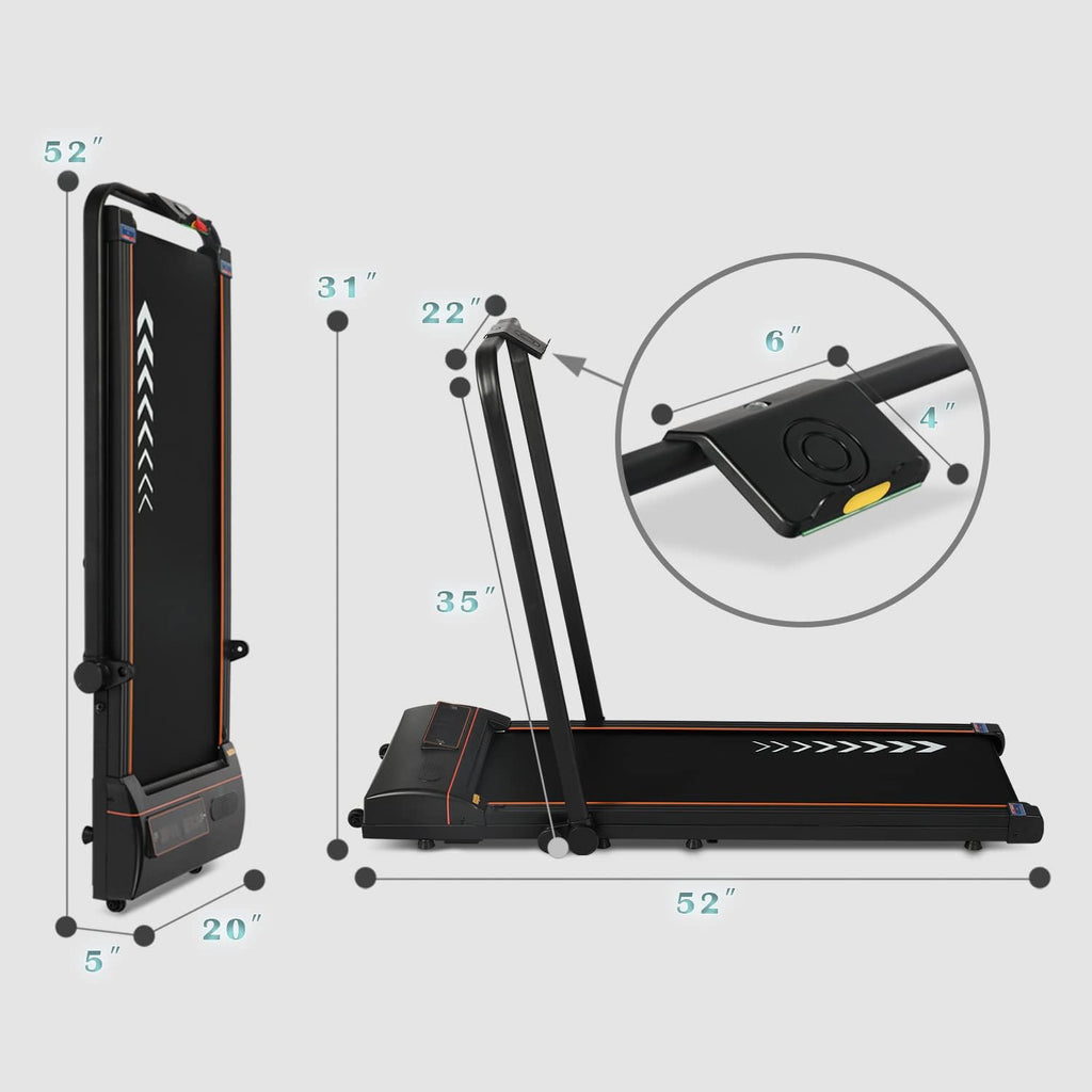2 in 1 Under Desk Folding Electric Treadmill with LED Display G9151