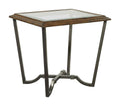 Pecan End Table with Glass Top X994967