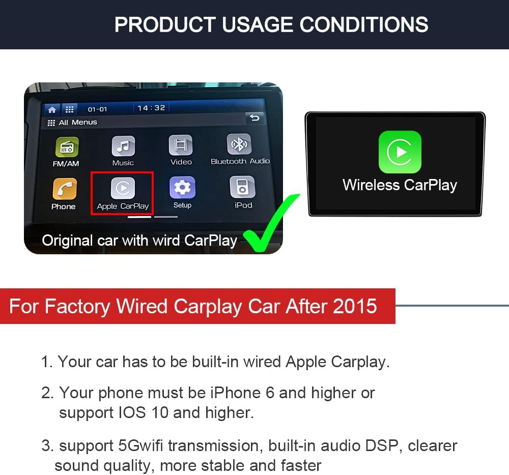 Wireless CarPlay Adapter Dongle Pack of 2 F4113