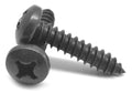 8-15 x 1 1/4 Sheet Metal Screw Phillips Pan Head Low Carbon Steel Black Zinc Plated W61976