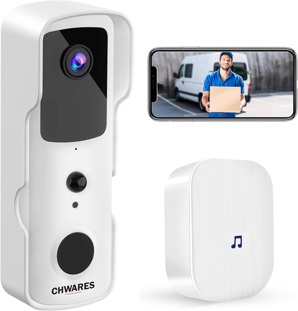 White 1080P HD Video Doorbell Camera Pack of 2 H820432