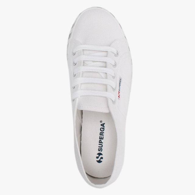 White Canvas Flatform Trainers E1881