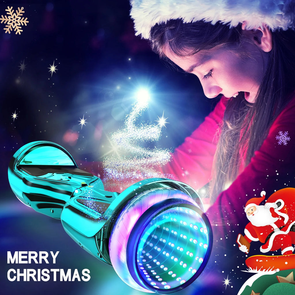 Bluetooth Hoverboard with LED Lights, All Terrain 6.5 inch Two Wheels Electric Scooter Q47769