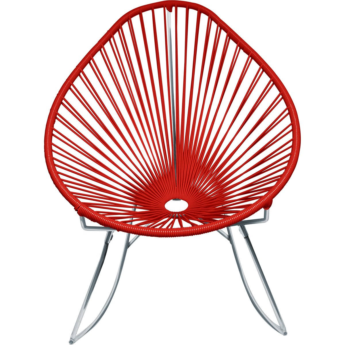 Chrome/Red Rocker Chair Q1330