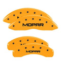 4 Caliper Covers Black Char Mopar Yellow Finish D707628