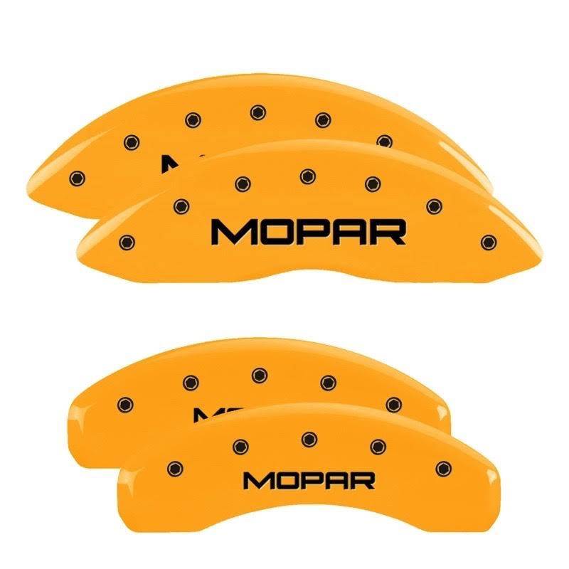 4 Caliper Covers Black Char Mopar Yellow Finish D707628