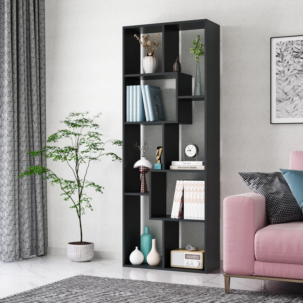 Black 8 Tier Bookcase Bookshelf TV Stand Z972967