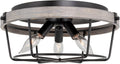Rustic Farmhouse Metal Cage Drum Semi Flush Mount Ceiling Light Y630746