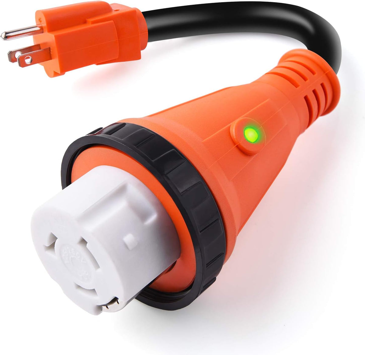 15A Male to 50A Female RV Power Cord Plug Adapter 12 Inch Heavy Duty Electrical Power Adapter with Locking Connector N980