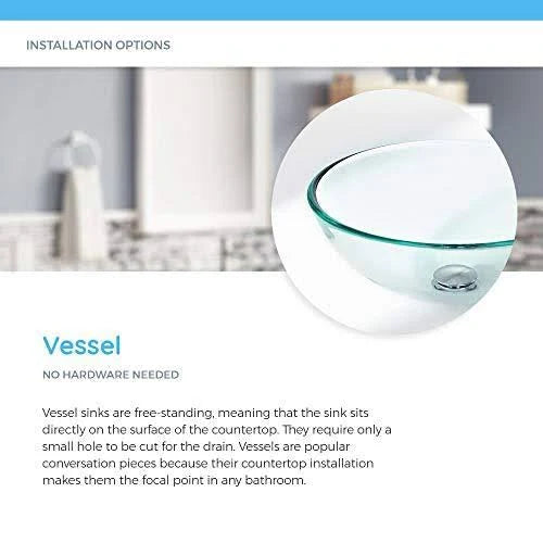 Gold Foil Glass Vessel Sink with Faucet and Pop-Up Drain S85007