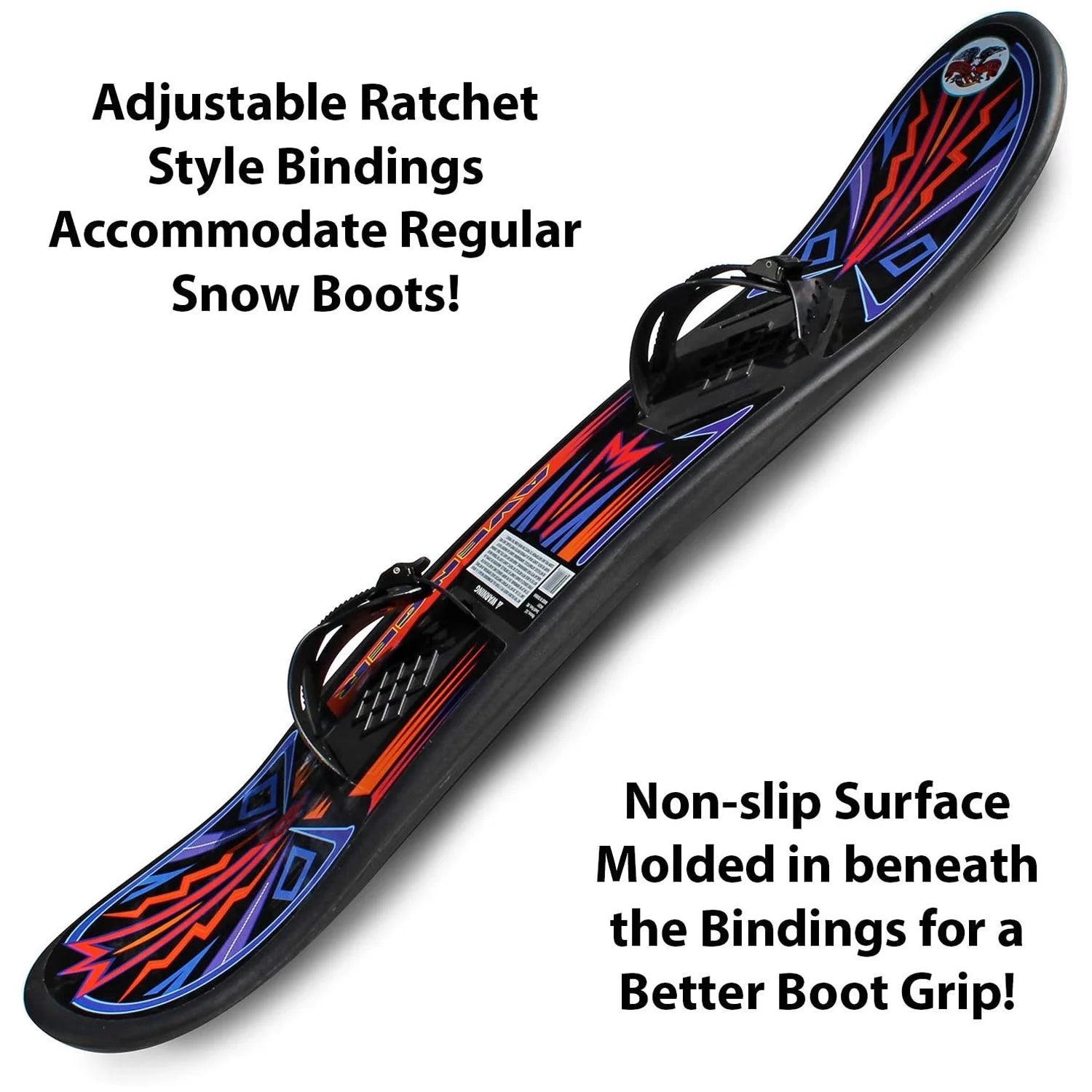 Plastic Snowboard with Foot Straps W581