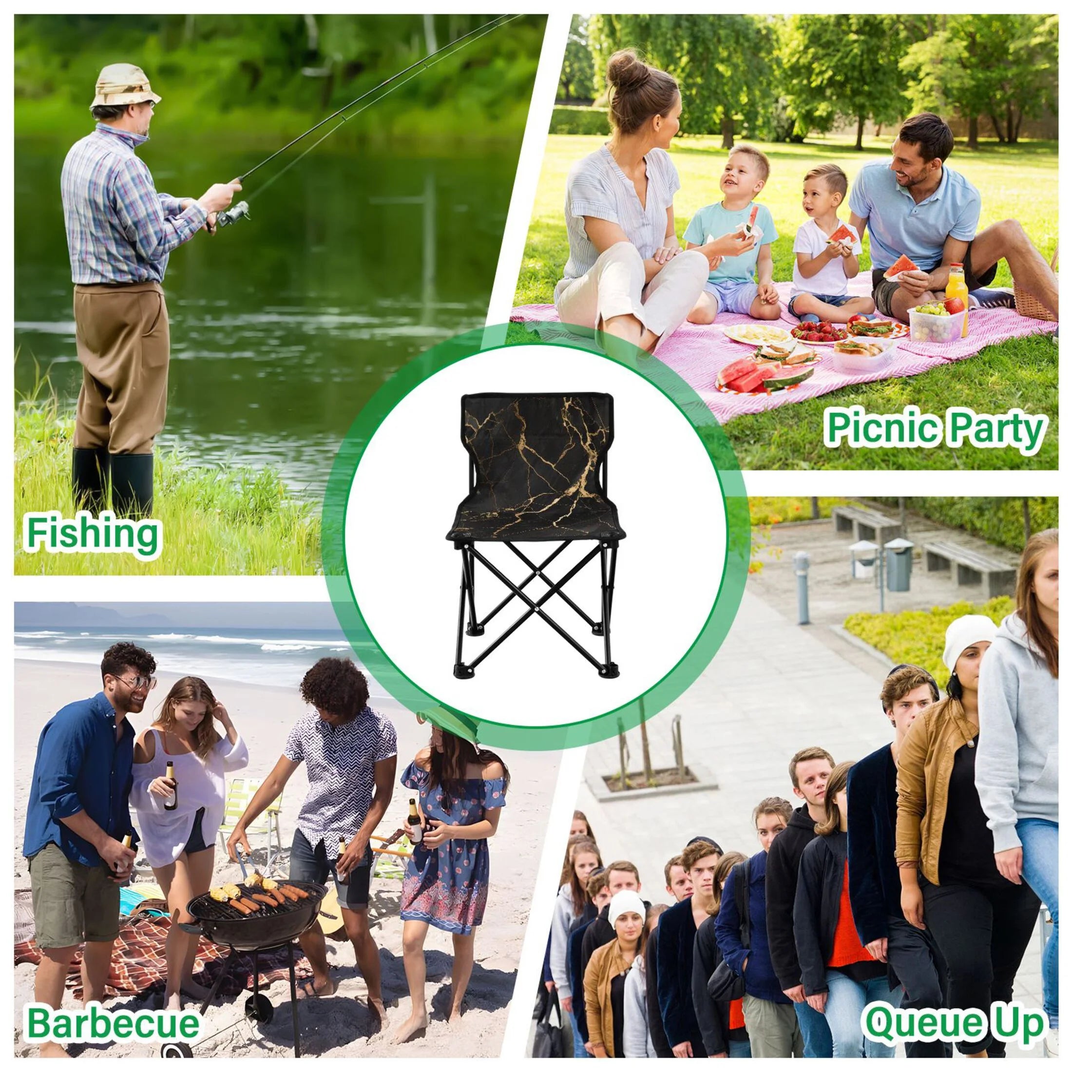 Marble Portable Folding Camping Chair with Carry Bag F901