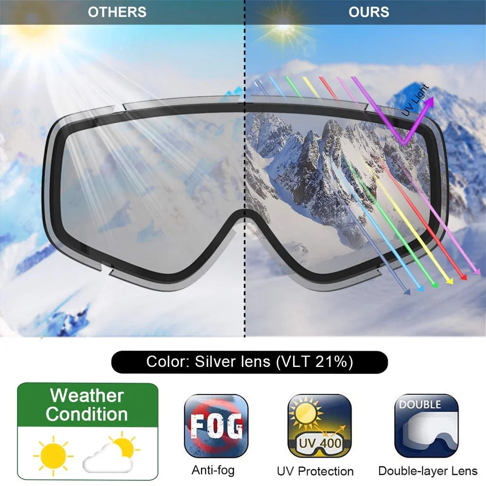 Ski Goggles Over Glass OTG Snow Goggles B72800
